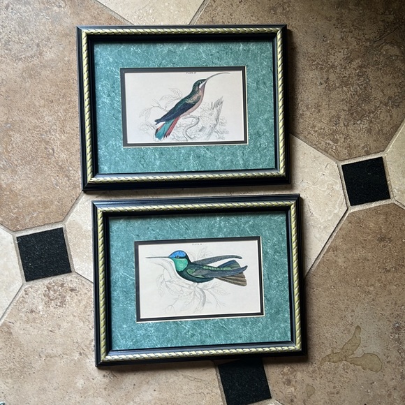 Two Beautiful double matted Bird Ink Prints (set) - Picture 4 of 5